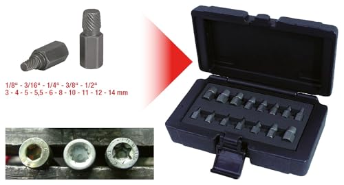 Extracteur à spirales KS Tools 150.1385 version extra-courte 15 pièces