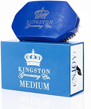Kingston Grooming Co. Medium Wave Brush for Men 360, Boar Bristle Men’s Hair Brush- Perfect for Hair, Beards or Waves- Travel Box Included