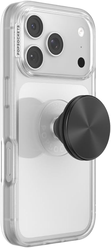 PopSockets Adhesive Phone Grip, Holder, Phone Stand, Spinner - Black Radial Backspin