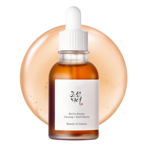 Beauty of Joseon Revive Snail Mucin Ginseng Serum Hydrating Peptide Facial Moisturizer Dark Spot Acne Scar Remover for Sensitive Face. Korean Skin Care for Men and Women (2 Fl.Oz.)