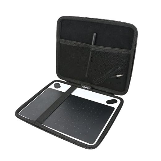 Khanka Hårt resefodral + fingerhandske för Wacom Intuos M/CTL-672-N medium bluetooth penna surfplatta trådlös grafisk surfplatta. (Passar medium)