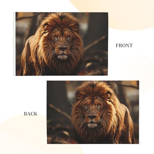 Drapeau lion extérieur grand format double face imperméable avec œillets - 3
