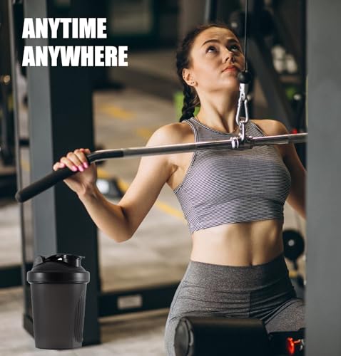 Toced 400ml Protein Shaker Bottle with Mixball, Leak-Proof Gym Shaker Cup, BPA-Free Plastic Blender Bottle for Pre Workout & Fitness Supplements (Black) - Image 6