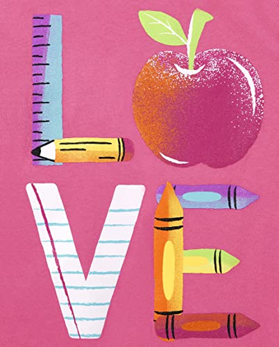 The Children's Place Girls' School Days Short Sleeve Graphic T-Shirts,multipacks2