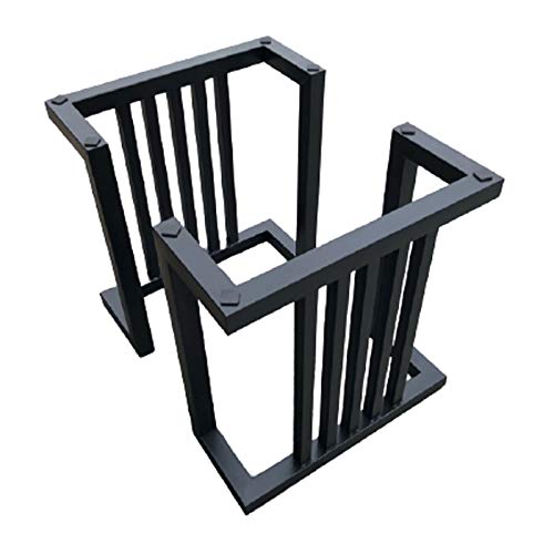 Juego de 2 patas de mesa negras resistentes para mesa de café y escritorio, 60 x 70 cm, para banco y soporte de barra de desayuno, resistente y elegante