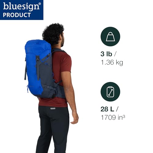 Image of Osprey Kestrel LT 28L Men's Backpacking Backpack - Lightweight Hiking & Travel Bag with Waterproof Raincover, Black
