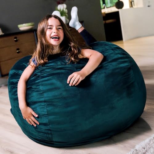 Image of Big Joe Fuf 3.5Ft Foam Bean Bag Chair for Kids, Teens, Mediterranean Plush Polyester, 3.5 Foot Large Ultra-Soft Seat for Gaming, Bedroom, Reading Nook | Premium Shredded Foam Filled, Plush, Safe for Kids Ages 3 and Up, Supports Up to 200 lbs