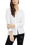 trueprodigy Casual Damen Marken Bluse sportlich elegant Oberteil Cool Stylisch Stehkragen Langarm Slim Fit Top für Frauen, Farben:Weiß, Größe:M