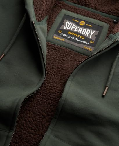 Superdry Para Hombre. M2014502A Sudadera Borg Lined Verde (M), Casual, AlgodóN - 6