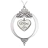 Mimi Heart Charm Silver Bulb Merry Christmas Holiday Ornament Gift Grandmother