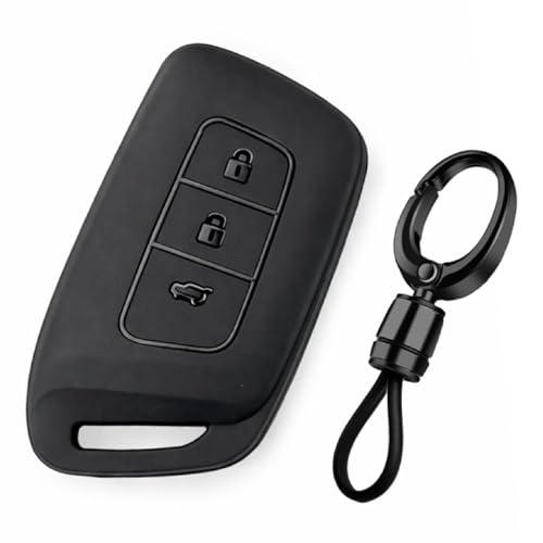 Image of JVCV Soft TPU Key Cover Compatible with New MG Hector, Hector Plus, Windsor and Windsor Pro EV Smart Key | Scratch-Resistant Protective Case (Matte Black Style A)