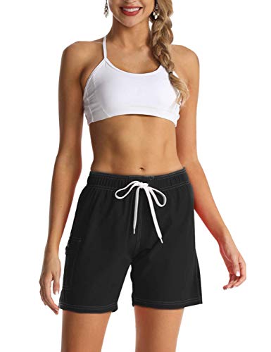 Rocorose Women's Board Shorts Quick Dry Drawstring Sports Summer Bottom Swim Shorts with Pocket2