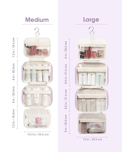 Image of Narwey Hanging Toiletry Bag for Women Toiletries Bag for Travel Size Essentials Accessories, A-Purple, Medium