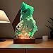 Handmade 3D Ocean Resin Lamp - USB Powered Resin Ocean Night Light with Wooden Base, Variable Lights, Scuba Diver Gifts, Diving Enthusiast Collectibles, Unique Thanksgiving Day and Christmas Gifts