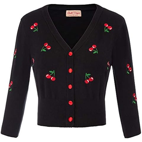 Belle Poque Vintage Cherries Embroidery Cardigan Cover