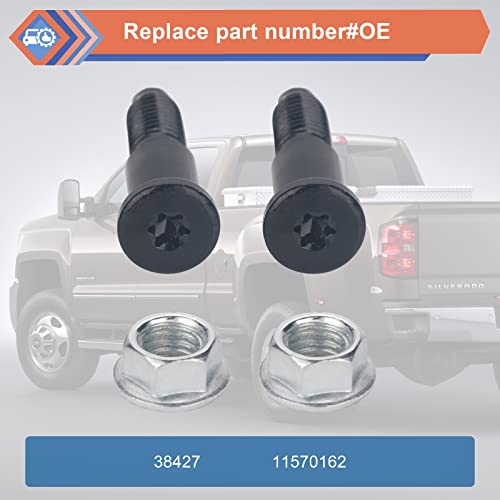 ZONFANT 2 Pcs Tailgate Door Lock Latch Striker Bolt Compatible With Chevy Cadilac GMC Vehicle 1999-2014 Avalanche Silverado, 2002-2009 Escalade, 1999-2014 Sierra Series, Replace#11570162 30283 49538