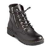  CHACAL - Damen-Lederstiefel in schwarz mit Schnürung und Reißverschluss für leichtes Schuhwerk - Größen EU 39