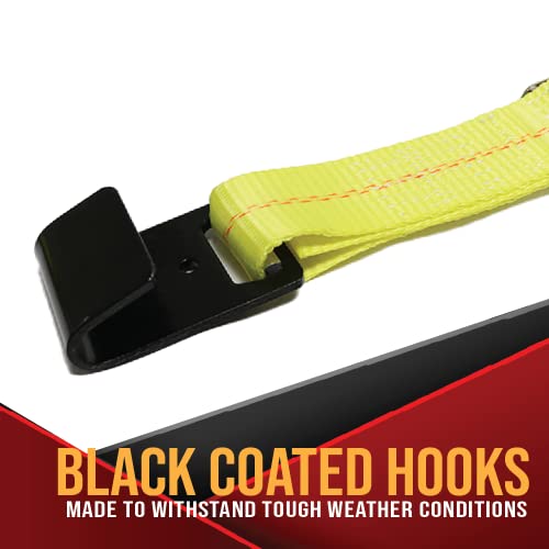 Boxer 2In. X 1Ft. Flat Hook Ratchet Replacement End 2 Pack, Made For Heavy Duty 1 To 2 In. Ratchet Straps, For Flatbed Trucks And Trailers 10,000 Lbs #TOP3