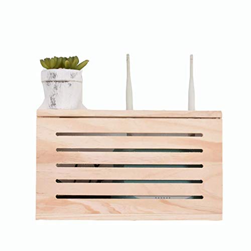Schwimmende Regale Wandregal für Kabelrouter, Massivholzmaterial, Kabelbox/Router/Fernbedienung/DVD-Player/Aufbewahrungsregal für Spielekonsolen