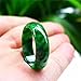 Oligage Natural Myanmar Jade Green Jadeite Ring - Handmade Jade Ring for Men & Women (Size 8.5)
