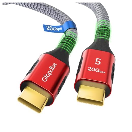 Gfopdba Thunderbolt 5 Cable 15FT Compatible, 20Gbps, 5K@60Hz, 4K@60Hz, PD 240W, USB4 2.0 USB C Video Display Cable for Thunderbolt 4, iPhone 17, SSD, Mac mini M4 / M4 Pro, MacBook Pro