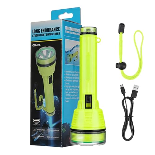 Linterna de buceo | Linterna subacuática para buceo, linterna recargable con alto brillo para exploración submarina, camarones, investigación de
