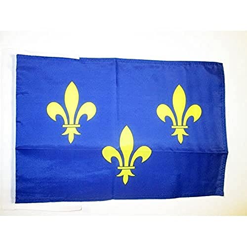 AZ FLAG, Ile-de-France Flag, 18'' x 12'', 100% Polyester French region of Ile-de-France Small Banner with Two Cords