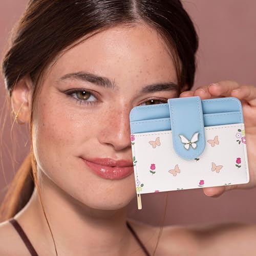 Image of Farcauo Womens Wallet Cute Small Wallets for Women Blue Women's Wallet Kawaii Butterfly Card Wallets for Women Ladies