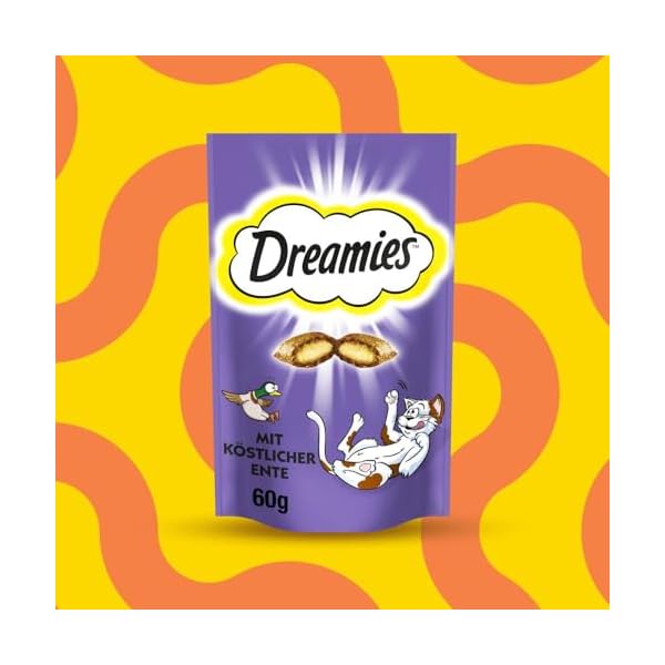 Dreamies Klassiker Katzensnacks mit Ente – Traumhaft knusprige Taschen mit zarter Füllung – 6 x 60g – Bild 8