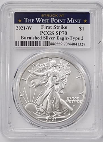 2021 W American Silver Eagle 90% Silver AZH1 $1 SP70 PCGS MS