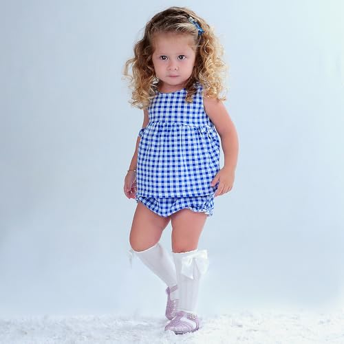 Meia Infantil Menina Blogueira 3/4 alta até o Joelho com Laço Elegante Estilo Uniforme Escolar taman