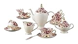 Office teapot Pastoral Flower Bone China Coffee Set Porcelain Tea Set Ceramic Pot Creamer Sugar Bowl
