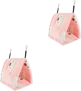 BESTOYARD 2 Peças Cobaia Esconderijo Coelho Casa Aconchegante Casa Gerbil Casa Cobaia Cama Gaiola Acessórios Ouriço Gaiola De Lã Pequeno Animal Pendurado Rede Ouriço Cabana O Balanço