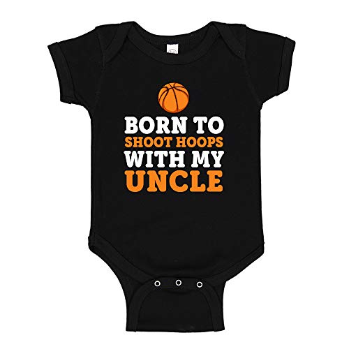 Born to Shoot Hoops Baby Bodysuit 6 Mo Black