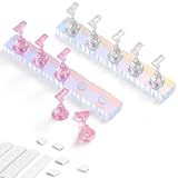 Etercycle 2 Set Nail Holder for Display Painting Nails - Aurora Acrylic Magnetic Practice Nail Stand Set - Fake Nail Holder for Press On Nails with Reusable Adhesive Putty (Aurora Pink)