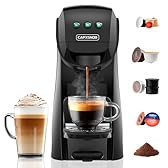 Warriors1 Macchina da Caffè a Capsule 5 in 1 per Nespresso, Lavazza A Modo Mio, Espresso Point, Dolce Gusto e Caffè Macinato, 20 bars, 0,8 L, Calore e Quantità Regolabili, Compatta per Casa e Ufficio