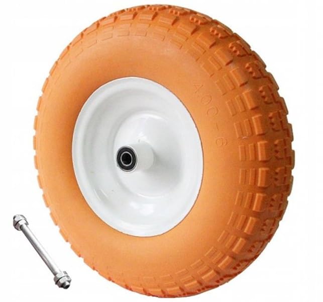 4x Schubkarrenrad Vollgummi PU - Ø12 | Schubkarrenreifen Vollgummireifen Schubkarre Pannensicher 4 00 6 00