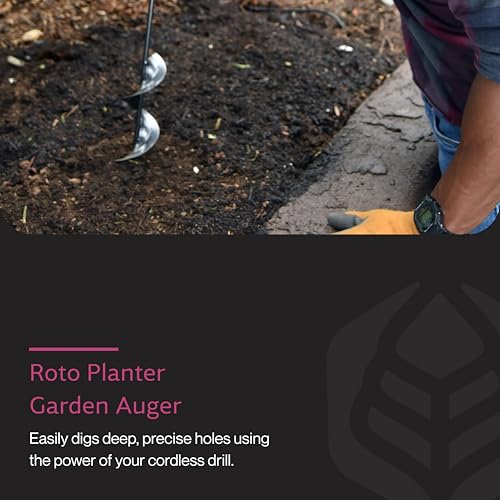 Yard Butler Roto Planter 24” Garden Digging Auger Drill Bit, IRP-3 - Digging Tool for Effortless Bulb Planting - Multi-Use Drill - Heavy-Duty Garden Tool - Power-Coated Steel - Rust-Resistant