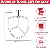 Stainless Steel Flat Beater for KitchenAid 5qt-6qt Bowl-Lift Stand Mixer, Fit for Professional 5 Plus and Professional 600 Seris Mixer K5 KG25 KV25 KP26 KT26, Heavy Duty and Dishwasher Safe