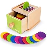 Montessori Toys for 1-3 Year Old: Color Sorting Wooden Drawer Box Toy for Toddlers, Object Permanence and Fine Motor Sensory Toy, 12-18 Months Busy Board Matching Game for Baby Boys and Girls Gifts