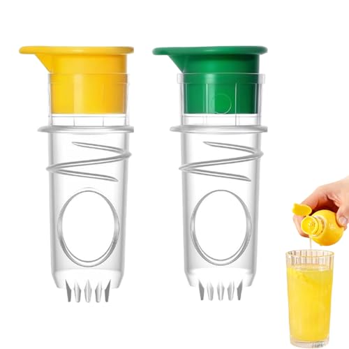 2Pcs Handheld Lemon Squeezer - Heavy Duty Manual Citrus Extractor for Fresh Juice, Ideal for Lemon, Lime, Orange & Grapefruit, Essential Tool for Cooking Seasoning & Cocktail Preparation