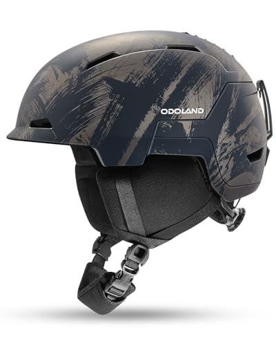 Odoland スキーヘルメット 開閉式ベンチレーション スノーボードヘルメット 安全認証済み ダイヤル式サイズ調整 ゴーグル固定バンド付き ファッション 男女兼用 大人・ジュニア・子供用