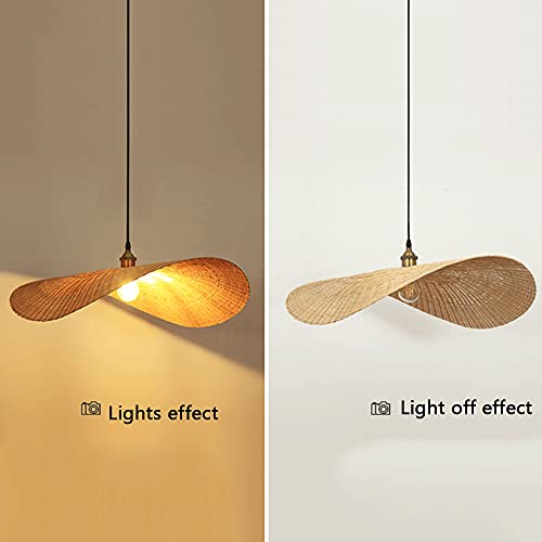 Lámpara mimbre beige y pantalla cesta bambú para accesorios iluminación interior 4