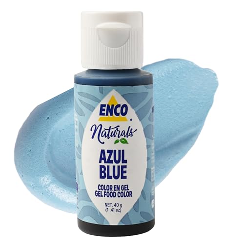Enco Natural Food Coloring Gel Blue (1.41 Oz) – No Artificial Dyes, Vibrant Colors For Icing, Buttercream & Fondant – Sqf, Fda Certified – Kosher & Vegan Colors – Baking & Cake Decorating