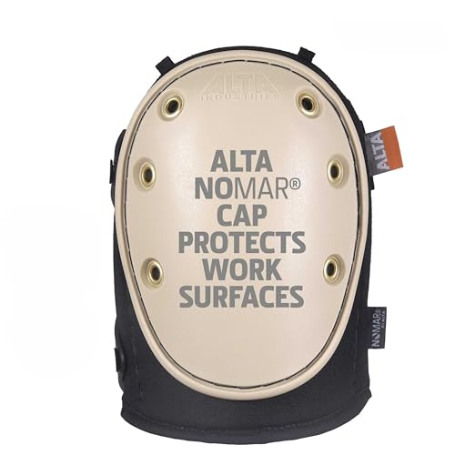Image of ALTA 56223 AltaGUARD Nomar Gel Insert Knee Protector Pad, Black Cordura Nylon Fabric, AltaLOK Fastening, Flexible Cap, Long, Nomar | AltaLok Fastening, Cap secured, 6 color-coordinated brass grommets, Rodilleras de trabajo