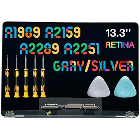 (Space Grey) SEVEN PUPPY Screen Replacement for Pro A1989 A2159 A2289 A2251 2018 2019 2020 Year 13.3" Retina LCD Display Assembly EMC 3214 3358 3301 3456 3348 2560x1600 Cover