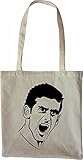 novak djokovic atp 1000 titles 100% Baumwolle Mister Merchandise Tasche Novak Djokovic Djoker Joker Stofftasche, Farbe: Natur