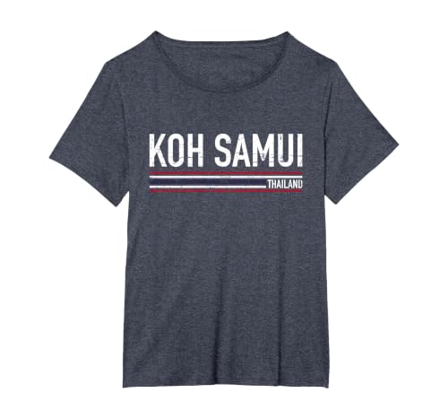 KOH Samui Thailand T-Shirt, Women's Plus, Heather Blue, 2X