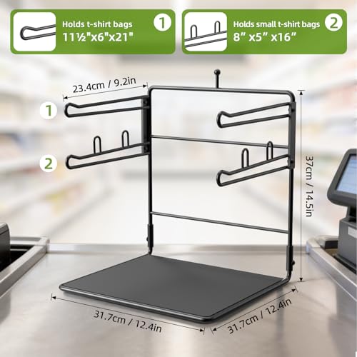 GIGIFTREE Plastic Grocery Bag Holder, Metal T-Shirt Bag Rack, Plastic Bag Organizer with Metal Base for Grocery Store, Supermarket, Restaurant, Business by GIGIFTREE - Image 4