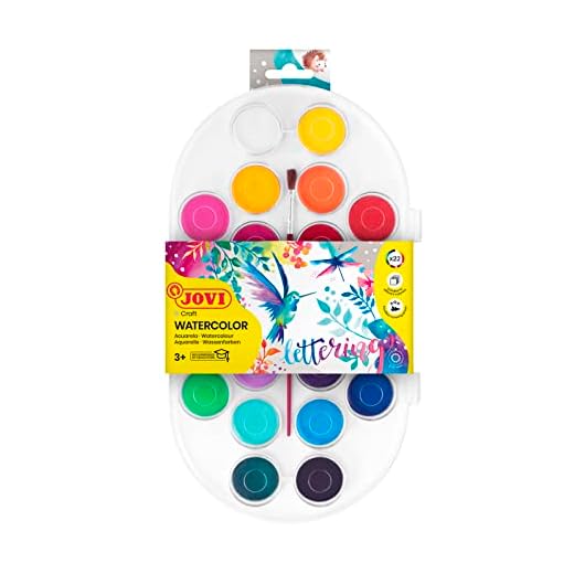 Jovi - Acuarelas, estuche con 22 pastillas, colores surtidos (830/22), multicolor, 30 milímetros